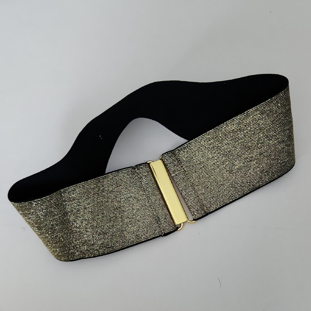 Vintage Gold and Black Belt with Decorative Connector